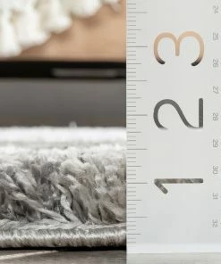 Well Woven Sintra Mid-Century Modern Geometric Pattern Grey Thick & Soft Shag Rug Tribal