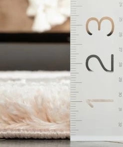 Well Woven Sintra Mid-Century Modern Geometric Pattern Blush Thick & Soft Shag Rug