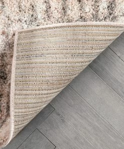 Well Woven Sintra Mid-Century Modern Geometric Pattern Blush Thick & Soft Shag Rug