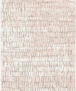 Well Woven Sintra Mid-Century Modern Geometric Pattern Blush Thick & Soft Shag Rug