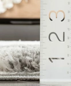 Well Woven Tomar Modern Chevron Pattern Grey Thick & Soft Shag Rug