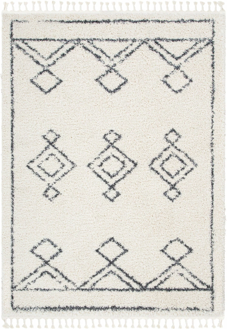 Well Woven Verdant Tribal Diamond Pattern Ivory Super Soft And Thick Shag Rug 1 Well Woven Verdant Tribal Diamond Pattern Ivory Super Soft And Thick Shag Rug