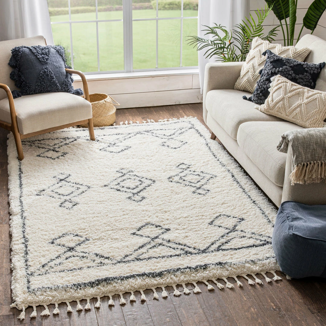 Well Woven Verdant Tribal Diamond Pattern Ivory Super Soft And Thick Shag Rug 2 Well Woven Verdant Tribal Diamond Pattern Ivory Super Soft And Thick Shag Rug