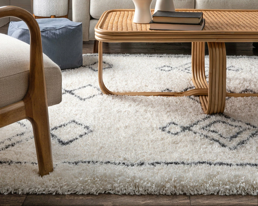 Well Woven Verdant Tribal Diamond Pattern Ivory Super Soft And Thick Shag Rug 4 Well Woven Verdant Tribal Diamond Pattern Ivory Super Soft And Thick Shag Rug