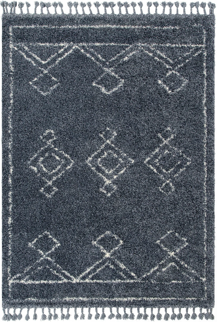 Well Woven Global Verdant Tribal Diamond Pattern Blue Super Soft And Thick Shag Rug 1 Well Woven Global Verdant Tribal Diamond Pattern Blue Super Soft And Thick Shag Rug