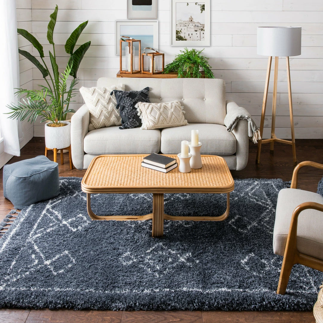 Well Woven Global Verdant Tribal Diamond Pattern Blue Super Soft And Thick Shag Rug 3 Well Woven Global Verdant Tribal Diamond Pattern Blue Super Soft And Thick Shag Rug