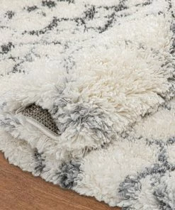 Well Woven Blossom Moroccan Trellis Ivory Super Soft And Thick Shag Rug Global