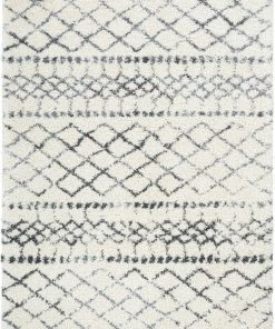 Well Woven Blossom Moroccan Trellis Ivory Super Soft And Thick Shag Rug Global