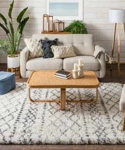 Well Woven Blossom Moroccan Trellis Ivory Super Soft And Thick Shag Rug Global