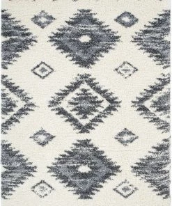 Well Woven Global Mona Tribal Southwestern Ivory Super Soft And Thick Shag Rug