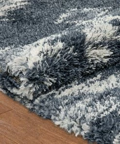 Well Woven Global Mona Tribal Southwestern Blue Super Soft And Thick Shag Rug