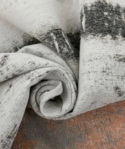 Well Woven Fanos Modern Distressed Abstract Brush Strokes Salmon Grey Kilim-Style Rug