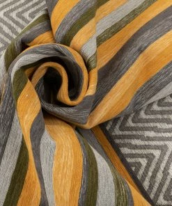 Well Woven Chia Contemporary Solid & Striped Beige Gold Kilim-Style 5'3