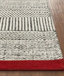 Well Woven Largo Modern Abstract Geometric Pattern Red Kilim-Style Rug