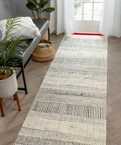Well Woven Largo Modern Abstract Geometric Pattern Red Kilim-Style Rug