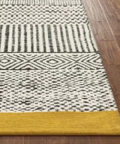 Well Woven Global Largo Modern Abstract Geometric Pattern Gold Kilim-Style Rug