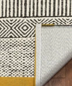 Well Woven Global Largo Modern Abstract Geometric Pattern Gold Kilim-Style Rug