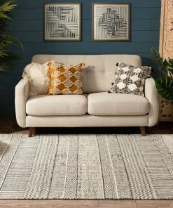 Well Woven Global Largo Modern Abstract Geometric Pattern Gold Kilim-Style Rug