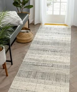 Well Woven Global Largo Modern Abstract Geometric Pattern Gold Kilim-Style Rug