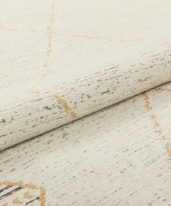 Well Woven Global Kippa Moroccan Diamond Pattern Gold Kilim-Style 5'3