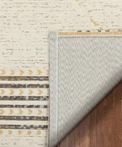 Well Woven Global Kippa Moroccan Diamond Pattern Gold Kilim-Style 5'3