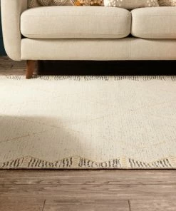 Well Woven Global Kippa Moroccan Diamond Pattern Gold Kilim-Style 5'3