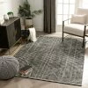 Well Woven Jato Contemporary Distressed Geometric Pattern Grey Kilim-Style 5'3" X 7'3" Rug Global