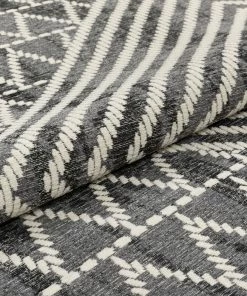 Well Woven Kapa Contemporary Geometric Chevron Stripes Grey Kilim-Style 5'3