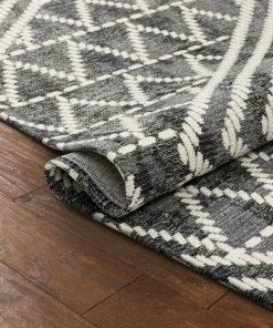Well Woven Kapa Contemporary Geometric Chevron Stripes Grey Kilim-Style 5'3