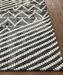 Well Woven Kapa Contemporary Geometric Chevron Stripes Grey Kilim-Style 5'3