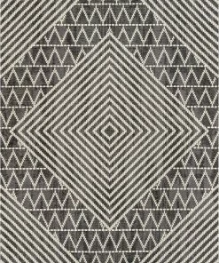 Well Woven Kapa Contemporary Geometric Chevron Stripes Grey Kilim-Style 5'3" X 7'3" Rug