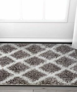 Well Woven Miraculous Grey Modern Shag Rug Geometric