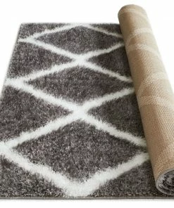 Well Woven Miraculous Grey Modern Shag Rug Geometric