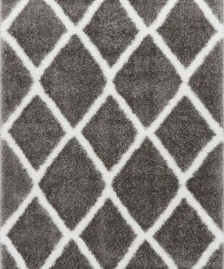 Well Woven Miraculous Grey Modern Shag Rug Geometric