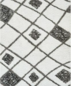 Well Woven Outstanding White Modern Moroccan Shag Rug