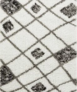 Well Woven Outstanding White Modern Moroccan Shag Rug