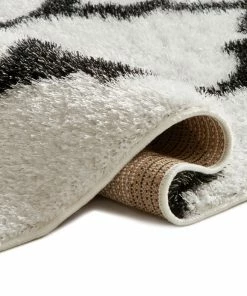 Well Woven Moroccan Humble White Modern Lattice Shag Rug