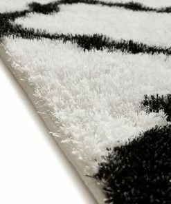 Well Woven Moroccan Humble White Modern Lattice Shag Rug