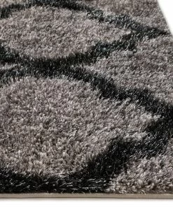 Well Woven Humble Grey Modern Lattice Shag Rug