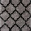 Well Woven Humble Grey Modern Lattice Shag Rug