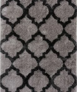 Well Woven Humble Grey Modern Lattice Shag Rug