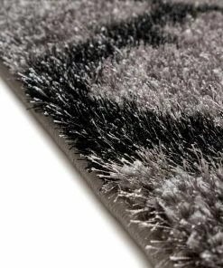 Well Woven Humble Grey Modern Lattice Shag Rug