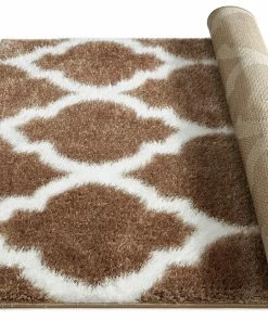 Well Woven Moroccan Humble Taupe Modern Lattice Shag Rug
