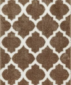 Well Woven Moroccan Humble Taupe Modern Lattice Shag Rug