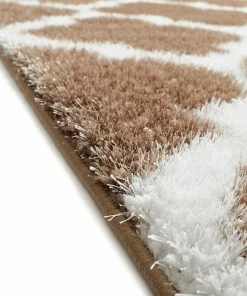 Well Woven Moroccan Humble Taupe Modern Lattice Shag Rug