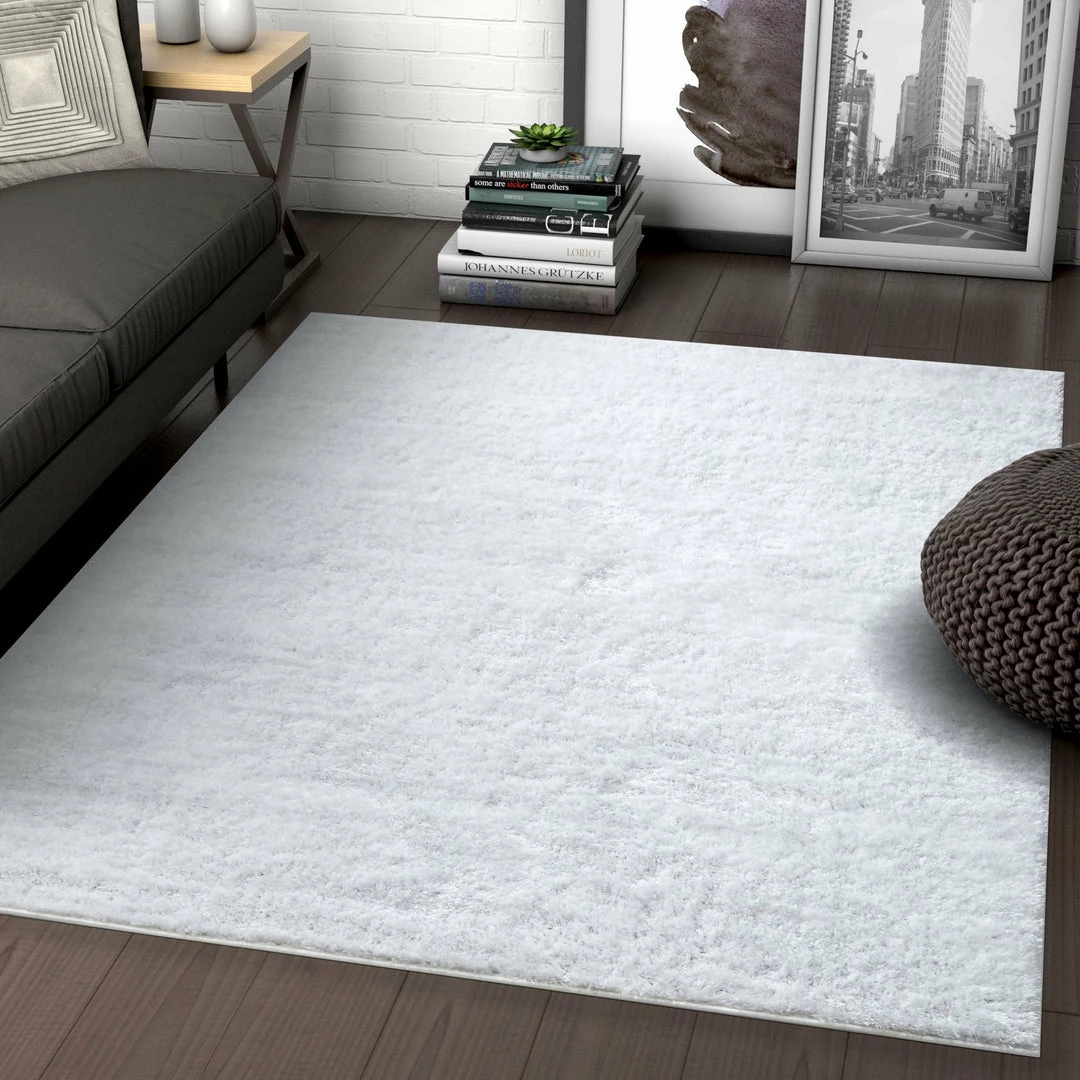 Well Woven Shag Serenity White Modern Solid Rug 2 Well Woven Shag Serenity White Modern Solid Rug