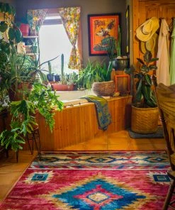 Well Woven Global Lea Crimson Traditional Southwestern Tribal Rug