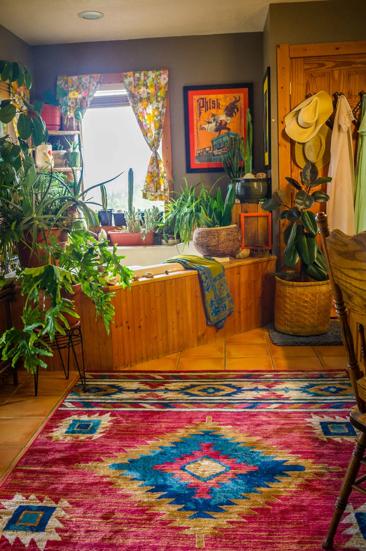 Well Woven Global Lea Crimson Traditional Southwestern Tribal Rug