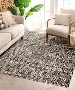 Well Woven Global Beverly Anthracite Modern Vintage Distressed Rug