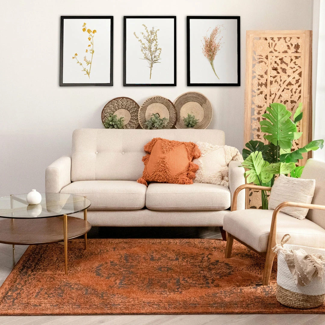 Well Woven Global Asgar Rust Modern Vintage Medallion Rug 6 Well Woven Global Asgar Rust Modern Vintage Medallion Rug